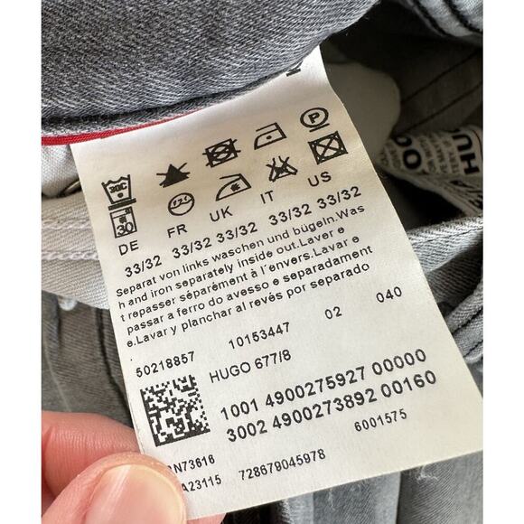 Hugo Straight Leg Jeans Size 33x32 Men’s Gray - Picture 4 of 11